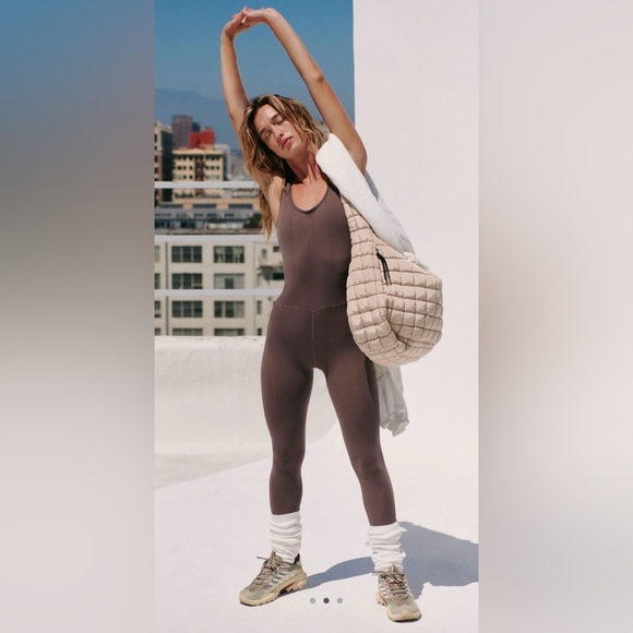 FP Movement by Free People Pants - New Free People Movement XS/S Good Karma Onesie in Brown NWOT Jumpsuit No Logo
